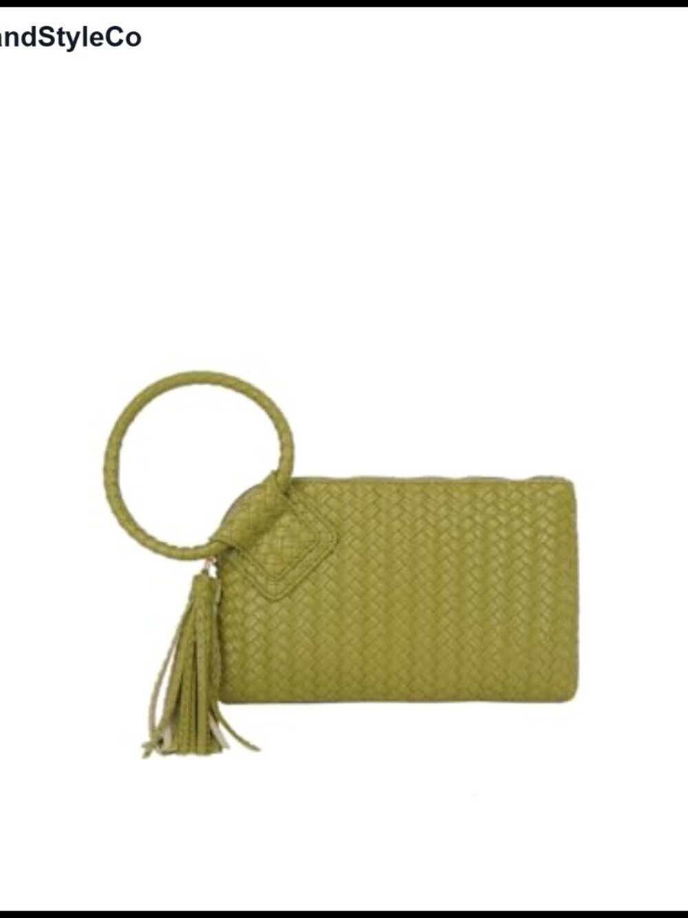 Vegan Faux Leather Wristlet Clutch Evening Bag with Hand Strap